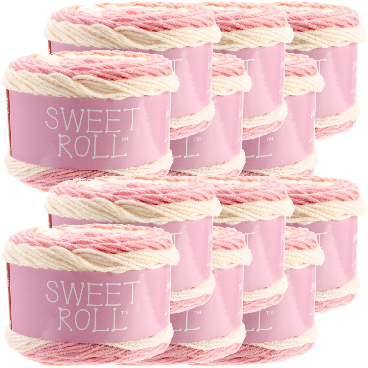Multipack of 12 - Premier Yarns Sweet Roll Yarn-Peaches & Cream Pop